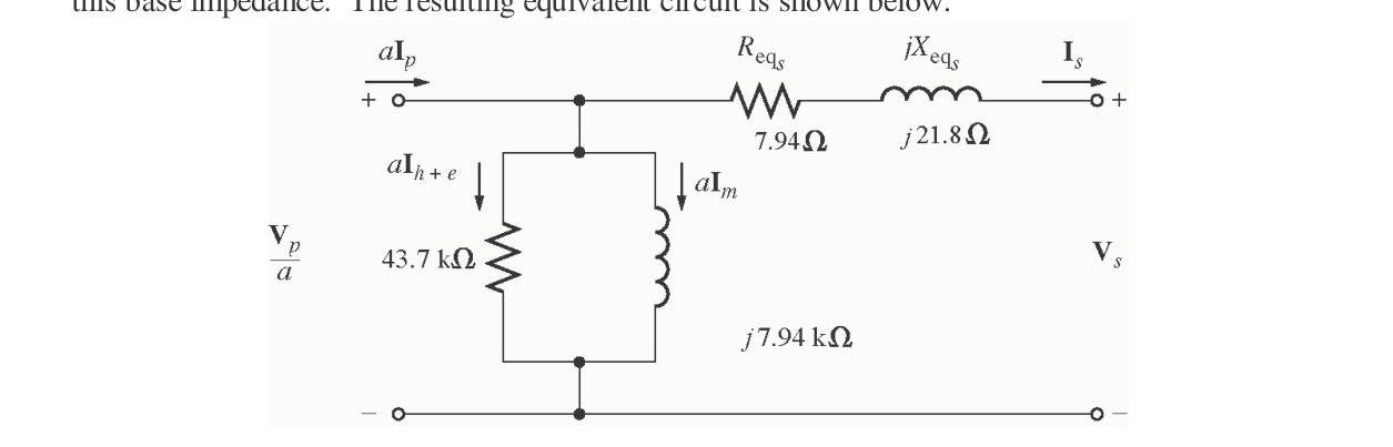 Equivalent Circuit Referred to Low-Voltage Side