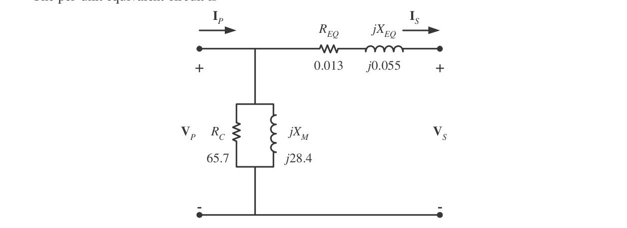 Per-Unit Equivalent Circuit for Problem 2-19