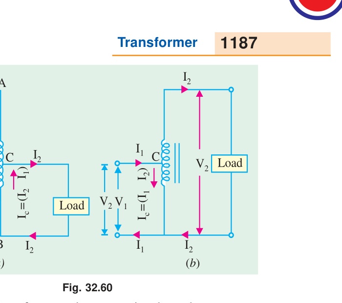 Step-down and step-up autotransformer circuit schematics