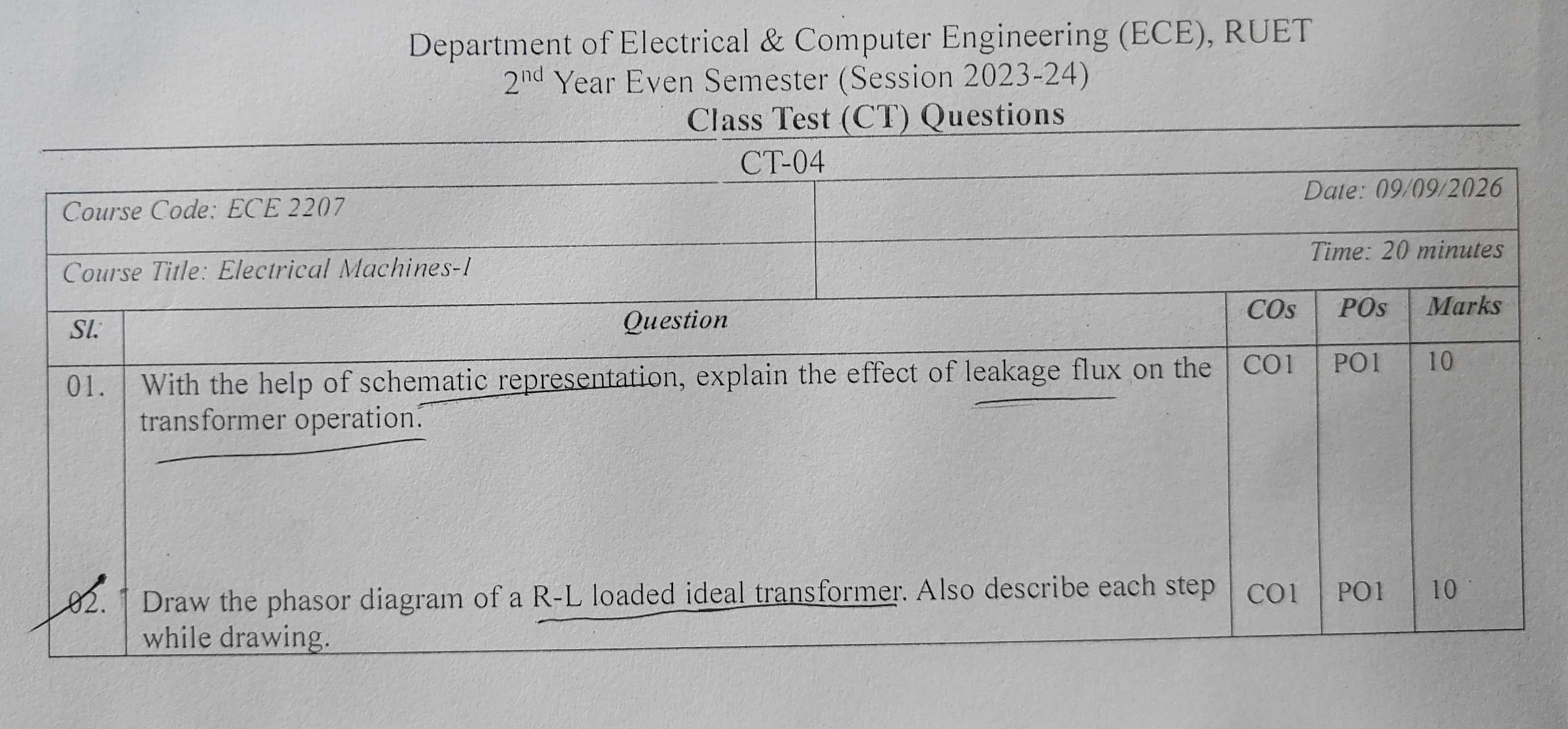 CT-04 Question Paper Scan