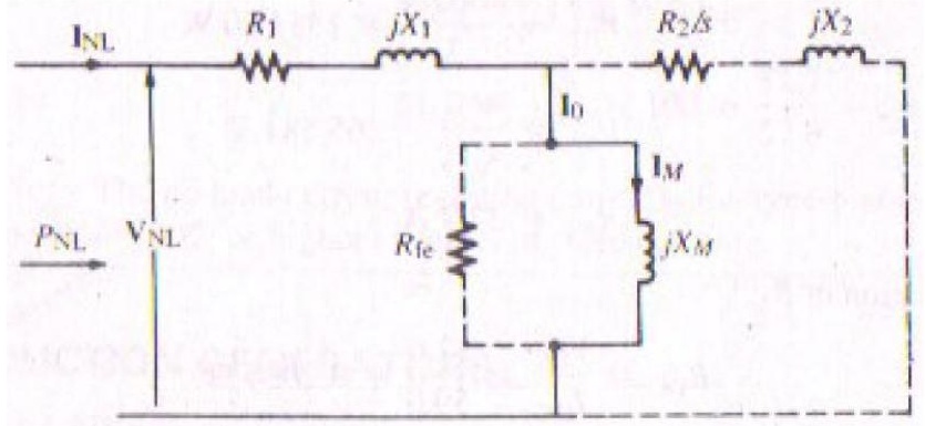 Reduced equivalent circuit for no-load test