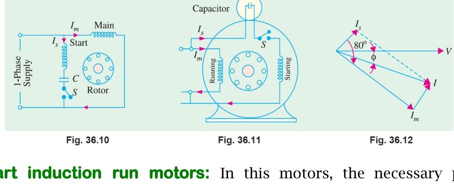 Capacitor start induction run motor circuit and connection diagrams