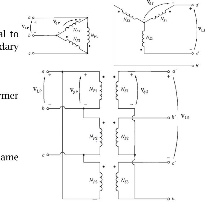 Delta-Y connections schematic