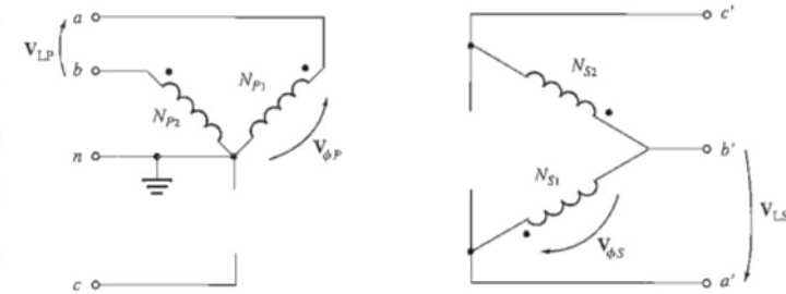 The open-Y open-Delta connection schematic