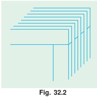 Laminated core structure showing staggered joints